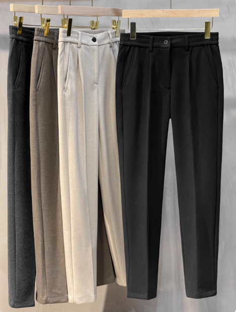 Plissierte Wolle Trousers